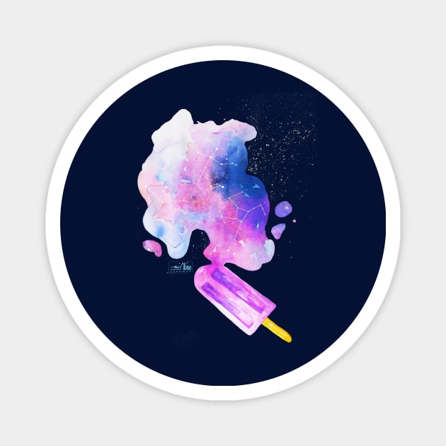 Summer night galaxy from melted ice pop Magnet by TheAlbinoSnowman